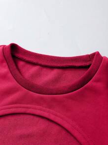 Tween Girls Casual Sweatshirt & Printed Camisole With Wide-Leg Sweatpants Set - Hot Pink - View 3