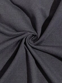 EURMUSE Conjunto de ropa de casa regular con impresión de letras de juego para hombres (camisa de manga larga y pantalones) - Gris Oscuro - Ver 7
