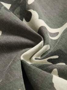 Manfinity Homme 男式前扣长袖口袋迷彩休闲牛仔衬衫 - 彩色 - 查看 4