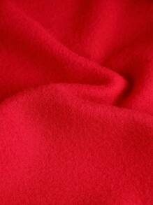 Girlism 2 件套青少年女孩超大红色连帽运动衫和黑色多口袋实用工装裤，休闲街头风格，适合圣诞节、新年的节日装 - 紅色 - 查看 8