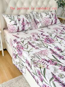 4pcs 100% Polyester Printed Bedding Set (2 Pillowcases + 1 Bed Sheet + 1 Fitted Sheet), Modern Polyester Bedding Set Suitable For All Seasons - Multicolor - View 4