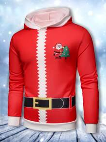 Manfinity Homme Men's Christmas Themed Graphic Print Hoodie Sweatshirt