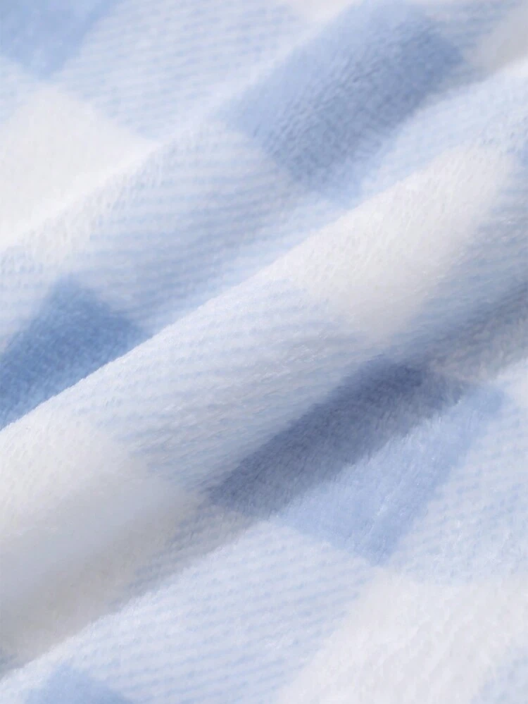 Plaid Pattern Fleece Straight Leg Loungewear Cozy Pants Fall,Winter Fluffy