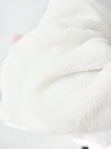 ROMWE Kawaii 女士可爱猫耳蝴蝶结蓬松夹克 - 白色 - 查看 7
