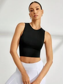 Activina Activina Camiseta deportiva ajustada con espalda recortada de un solo color