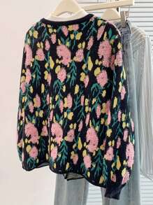 Autumn/Winter New Arrival Crew Neck Nature Style Loose Knit Short Cardigan For Women