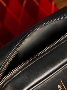 HARRY POTTER X SHEIN 城堡图案拉链手提包，礼品 - 黑色 - 查看 6