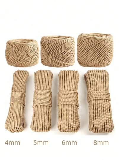 1pc 20m Natural Yellow Sisal Rope For Cat Tree Scratching Post Replacement, DIY Cat Scratching Pole, Kitten Climbing Frame, Table & Chair Leg Wrapping, Furniture Binding, Durable Cat Toy, Pet Accessories, Scratch Resistant, 0.6cm Thick