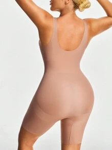 SHEIN Shape 1 pieza Enterizo moldeador de unicolor con cuello en V profundo para mujeres