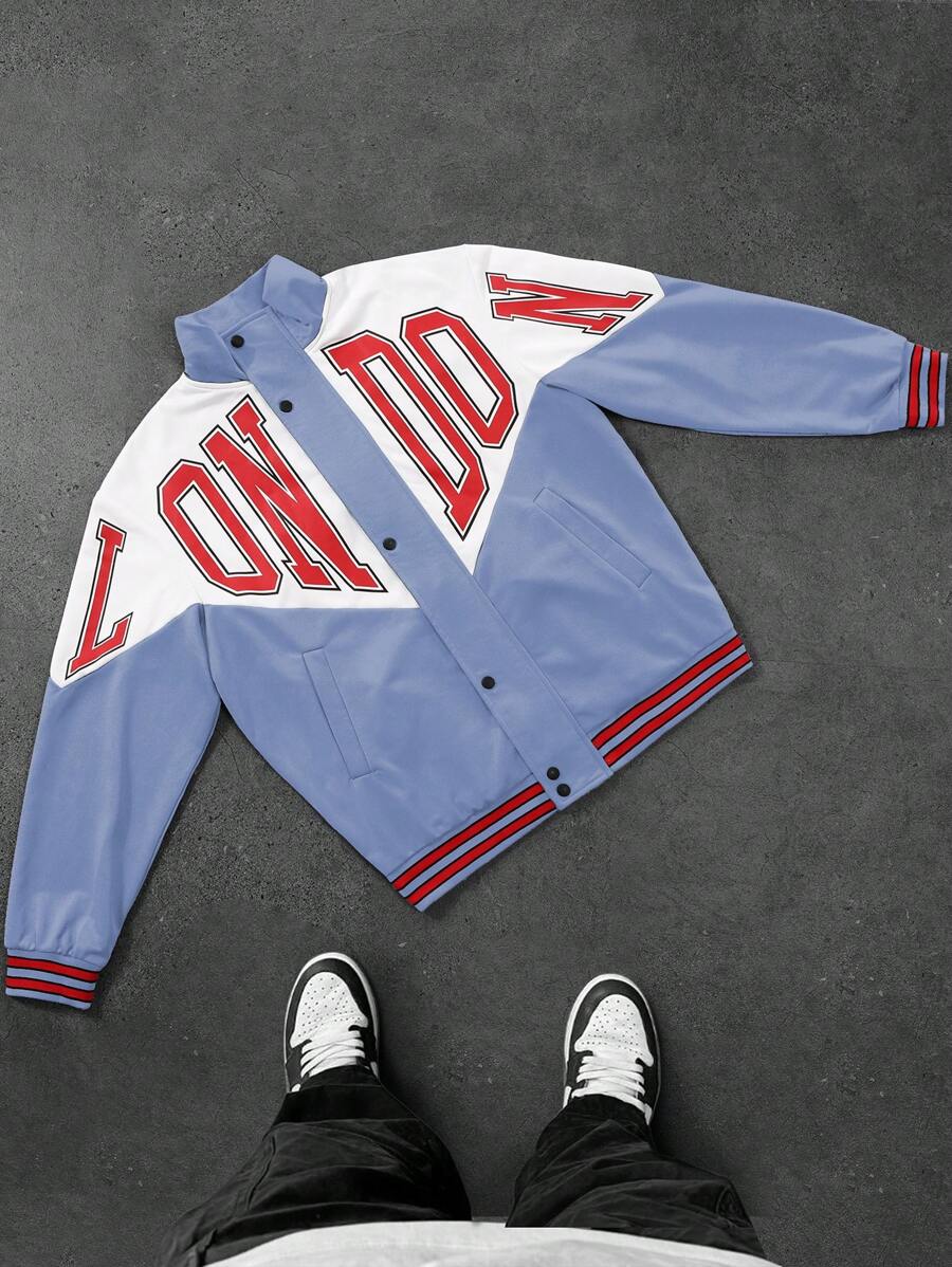 Manfinity Hypemode Men's Printed Patchwork Long Sleeve Jacket - Multicolor - View 1