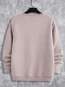 Manfinity VCAY Men's Casual Round Neck Sweatshirt With Patch Details, Suitable For Autumn - Pink - View 2