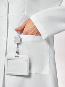 TaskEZ Plain Collar Dual Pocket Mid-Length Laboratory Coat