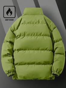 Manfinity Homme Chaqueta acolchada holgada con bolsillo ladeado para hombre