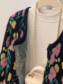 Autumn/Winter New Arrival Crew Neck Nature Style Loose Knit Short Cardigan For Women