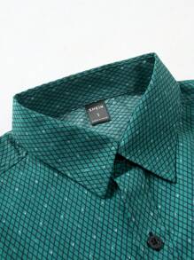 Manfinity Mode Camisa informal de una a cuadros de manga larga para hombre, otoño