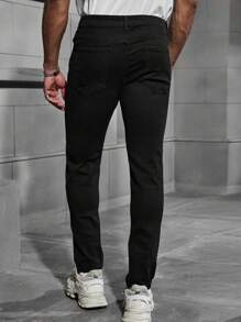 Manfinity LEGND Men Pocket Ripped Minimalist Jeans, Casual Everyday Wear