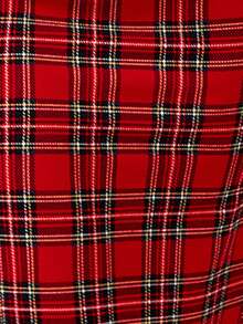 SHEIN LUNE Women's Casual Christmas Plaid Bow Detail Sweatshirt Dress 2 Pieces Set, Autumn/Winter - Red - View 7