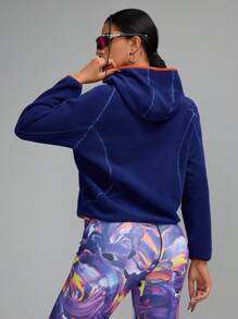 Innovista Damen Oversize Fleece Farbblock Lässig Outdoor Sport Sweatshirt, Trainingsanzug, Laufen, Crop Sweatshirt mit kontrastierenden Farben Reißverschlussösen, Workout Gym Alltag, Damen Hoodies, Herbst Damen Outfits, Herbst Sweatshirts, Camping, Outdoor, Herbst Winter Damen Outfit, Thermisch, Kaltwetterbekleidung