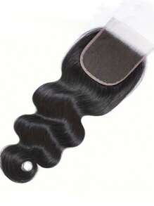 5x5 透明蕾丝闭合波浪发闭合隐形蕾丝巴西处女雷米真人发前部闭合 100% 真人发丝预拔自然黑色 - Natural Black - 查看 4