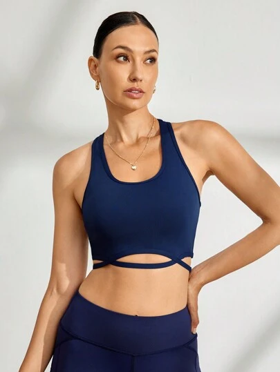 Activina 1 件女士交叉镂空运动胸罩，适合日常锻炼