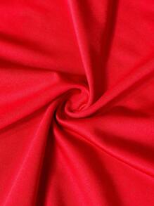 Slaydiva Đầm bodycon cổ chữ V xẻ sâu thanh lịch - E - Đỏ - Xem 9