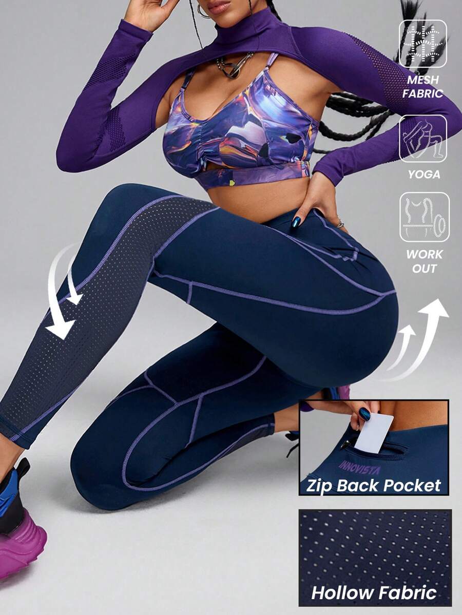 Innovista Leggings deportivos con bolsillo con cremallera en la espalda, control de abdomen, levantamiento de glúteos, sexy a juego, para uso diario casual y entrenamiento, leggings moldeadores, leggings de cintura alta elásticos, leggings de gimnasio, leggings de spandex, conjunto de otoño para mujer