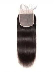 Cierre frontal de encaje transparente preescasilado de 5x5 pulgadas con raya libre, 100% cabello humano brasileño virgen remy liso, cierre frontal de encaje invisible para aumentar el volumen de la frente - SNatural - Ver 3