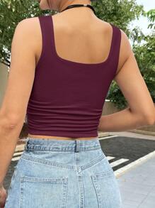 SHEIN EZwear 1 件女式方领贴身无缝吊带背心