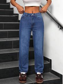 EMERY ROSE High Waist Skinny Jeans - Medium Wash - View 4