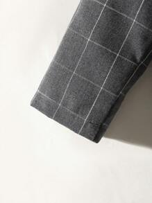 Set de 3 piezas para niños pequeños: chaleco estilo escolar informal a cuadros grises, camisa blanca y pantalones a cuadros - conjunto de caballero, apto para otoño/invierno, fiestas, reuniones familiares y sesiones de fotos - Multicolor - Ver 5