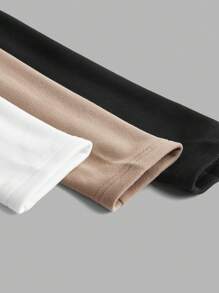 Comfortcana Set de 3 camisetas de mujer con cuello en V profundo, ajuste ceñido, manga larga básica, forradas térmicas, aptas para otoño e invierno