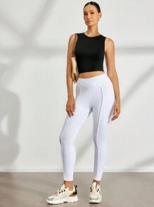 Activina Activina Camiseta deportiva ajustada con espalda recortada de un solo color