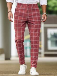 Manfinity Homme Quần âu kẻ sọc ống côn thường ngày cho nam, dùng khi đi làm - Nhiều màu - Xem 4