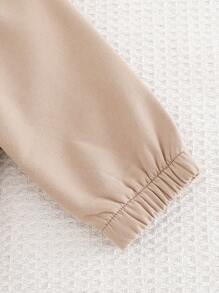 Cozy Pixies 男婴侧口袋翻领长袖加厚羊毛夹克 - 卡其色 - 查看 5