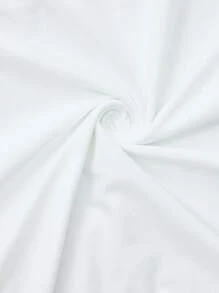 SHEIN CURVE+ 大码女式两件套方领紧身长袖休闲T恤套装，秋冬季女装，百搭基本款 - 黑與白 - 查看 9