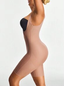 SHEIN Shape 1 pieza Enterizo moldeador de unicolor con cuello en V profundo para mujeres