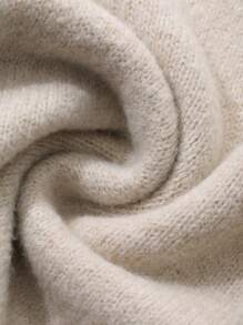 DAZY Women Casual Solid Color Crew Neck Sweater, Autumn - Apricot - View 10