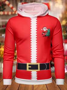 Manfinity Homme Men's Christmas Themed Graphic Print Hoodie Sweatshirt