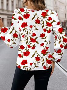 Glamance Carol Caju 女士多色衬衫长袖缺口休闲全身印花、植物、花卉、纯色夏季女装夏季上衣外出装