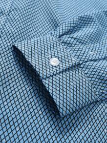 Manfinity Mode Camisa de manga larga de cuadros casual para hombre, otoño