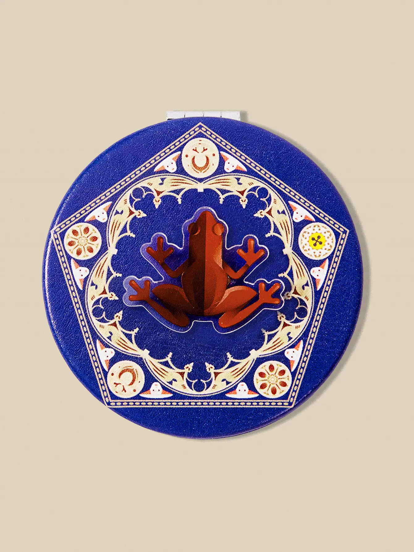 HARRY POTTER X SHEIN 1pc Chocolate Frog & Pentagon Shape Portable Folding Rotating Makeup Compact Mirror,Gifts - Royal Blue - View 2
