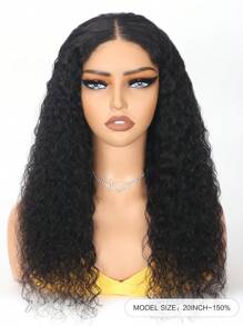 Wear&Go 6X4 卷曲人发无胶假发卷发假发透明预切蕾丝前部假发预拔发际线即戴蕾丝闭合假发自然黑色人发假发原始头发适合女性日常使用 - Natural Black - 查看 2