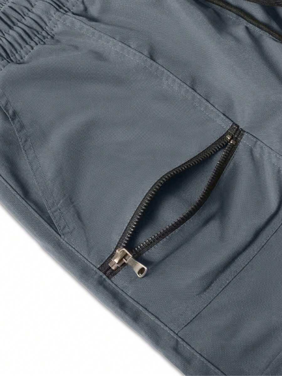 Manfinity Loose Men's Flap Pocket Side Drawstring Waist Cargo Pants