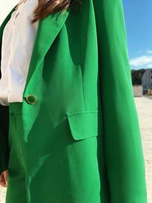 BizChic Christmas Green Suit Set Jacket & Pants, Holiday Party Commuter Women's Suit Jacket, Office Wear, - Green - View 6