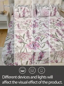 4pcs 100% Polyester Printed Bedding Set (2 Pillowcases + 1 Bed Sheet + 1 Fitted Sheet), Modern Polyester Bedding Set Suitable For All Seasons - Multicolor - View 7