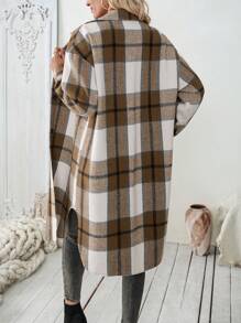 SHEIN LUNE 女士休闲格子翻领春季夹克 - 彩色 - 查看 2