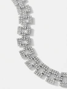 SHEIN SXY 1 件女士钻石/水晶腰链，适合派对、夜总会、音乐会/节日、休闲 - 銀色 - 查看 4