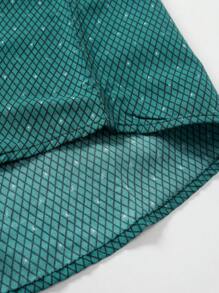 Manfinity Mode Camisa informal de una a cuadros de manga larga para hombre, otoño