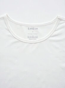 INAWLY Women's Solid Color Crew Neck Ruched Slim Fit Short Sleeve T-Shirt For Summer - Multicolor - View 4