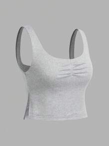 SHEIN EZwear 3 chiếc/gói Áo ba lỗ dệt kim màu trơn thường ngày cho nữ - Nhiều màu - Xem 6